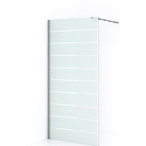 Diamond Inloopdouche | 90 cm Rvs Helder met matte strepen Vaste wand