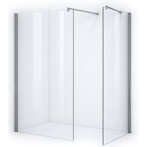 Zircon Comfort Inloopdouche | 120x90 cm Chroom Helder glas 2 vaste wanden