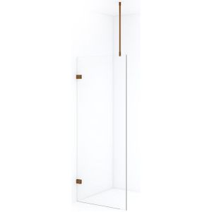 Diamond Inloopdouche | 80 cm Koper Helder glas Vaste wand