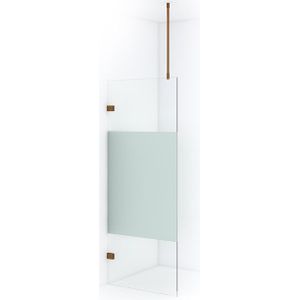 Diamond Inloopdouche | 80 cm Koper Helder met matte strook Vaste wand