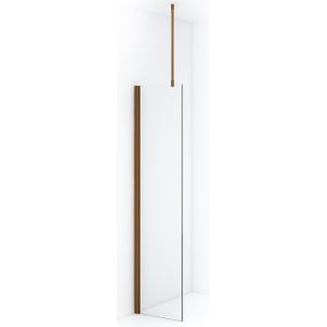 Diamond Inloopdouche | 50 cm Koper Helder glas Vaste wand