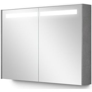 Spiegelkast Met Verlichting Modulo 100x70cm Lichtgrijs Beton