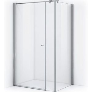 Zircon Comfort Douchecabine | 110x90 cm Chroom Helder glas Draaideur Rechthoek