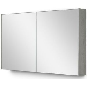 Spiegelkast Met Verlichting Modulo 120x70cm Grijs Eiken
