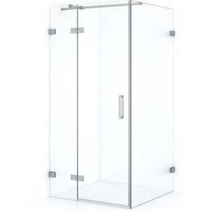 Diamond Douchecabine | 100x100 cm Chroom Helder glas Draaideur Vierkant