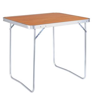 Polaza® Campingtafel - Inklapbaar - Picknicktafel - Kampeertafel - Klaptafel - Tafel Met Inklapbare Poten - 80x60x70cm - Aluminium & MDF