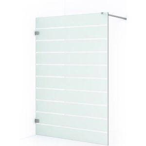 Diamond Inloopdouche | 140 cm Chroom Helder met matte strepen Vaste wand