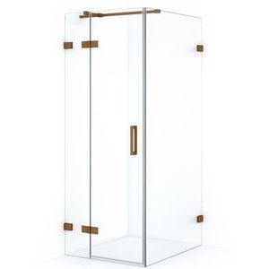 Diamond Douchecabine | 90x80 cm Koper Helder glas Draaideur Rechthoek