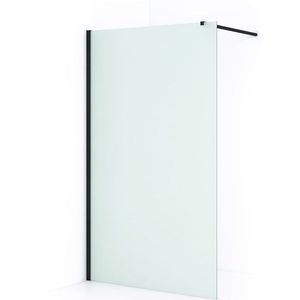 Diamond Inloopdouche | 120 cm Mat zwart Matglas Vaste wand