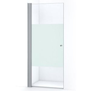 Zircon Comfort Douchedeur | 90 cm Chroom Helder met matte strook Pendeldeur