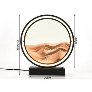 Polaza® 3D Zandloper - Zandlandschap - Moderne Bewegende Zandkunst - Kunst & Decoratie - Tafellamp - 26x29 Centimeter - Oranje