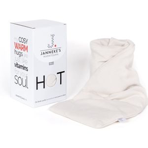 Janneke's Warmtesjaal - pittenzak - lang - lijnzaad - wasbare hoes - beige