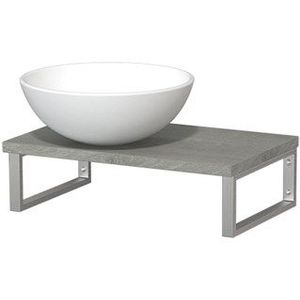 Modulo Pico Wastafelblad met waskom | 41 cm Grijs eiken Mat wit Keramiek