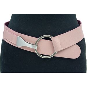 A-Zone Dames heupriem roze - dames riem - 4.5 cm breed - Roze - Echt Leer - Taille: 95cm - Totale lengte riem: 110cm