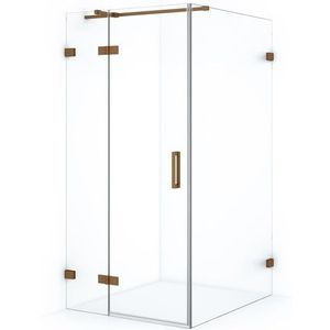 Diamond Douchecabine | 120x90 cm Koper Helder glas Draaideur Rechthoek