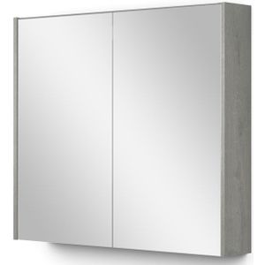 Spiegelkast Met Verlichting Modulo 80x70cm Grijs Eiken
