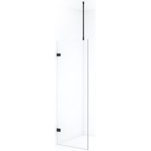 Diamond Inloopdouche | 70 cm Zwart chroom Helder glas Vaste wand