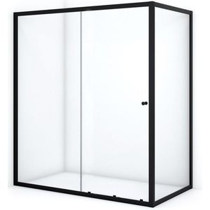 Ruby Allure Douchecabine | 180x100 cm Mat zwart Helder glas Schuifdeur Rechthoek