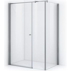 Zircon Comfort Douchecabine | 130x90 cm Chroom Helder glas Draaideur Rechthoek