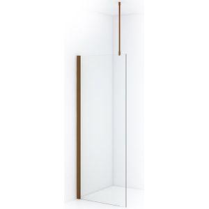 Diamond Inloopdouche | 80 cm Koper Helder glas Vaste wand