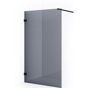 Diamond Inloopdouche | 120 cm Mat zwart Rookglas Vaste wand