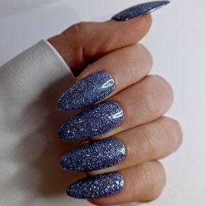 SD Press on Nails - B-164 - Plaknagels met nagellijm - Lang Stiletto Kunstnagels - Blauwpaars Glitter - Set 20 Nagels - Handmade - Gellak - Accessoires Feestdagen - Nageltips - Cosplay - Nail Art - Nagellak - Gellak - Nepnagels