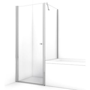 Zircon Comfort Douchecabine | 75x60 cm Chroom Helder glas Draaideur Rechthoek