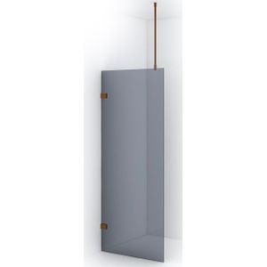 Diamond Inloopdouche | 80 cm Koper Rookglas Vaste wand