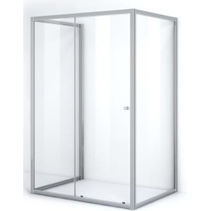 Ruby Allure Douchecabine | 150x90 cm Chroom Helder glas Schuifdeur Halfvrijstaande rechthoek