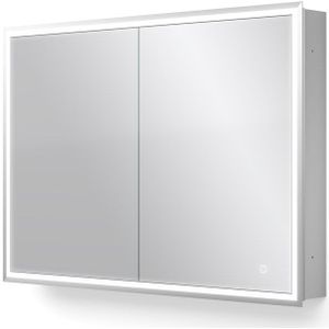 Inbouw Spiegelkast met Verlichting Trento 100x70cm Spiegelverwarming en Stopcontact