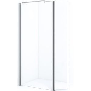 Zircon Comfort Inloopdouche | 100 cm Chroom Helder glas Vaste wand met draaibare zijwand