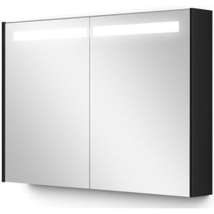 Spiegelkast Met Verlichting Modulo 100x70cm Hoogglans Zwart