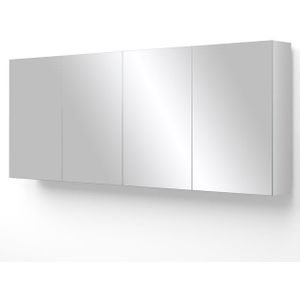 Spiegelkast Lato 160x62cm Hoogglans Wit 4 Deuren