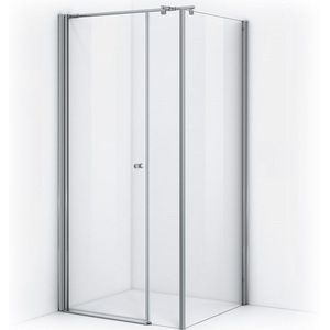Zircon Comfort Douchecabine | 100x90 cm Chroom Helder glas Draaideur Rechthoek