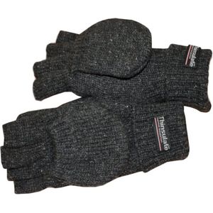 Thinsulate - Vingerloze gebreide handschoenen met kapje - Fleece voering - Grijs - S
