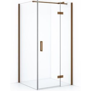 Diamond Douchecabine | 100x90 cm Koper Helder glas Draaideur Rechthoek