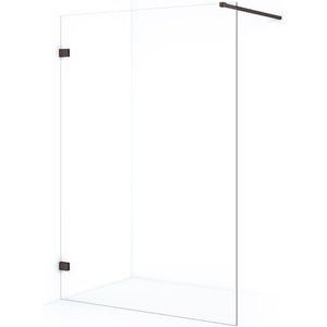 Diamond Inloopdouche | 140 cm Zwart metaal Helder glas Vaste wand