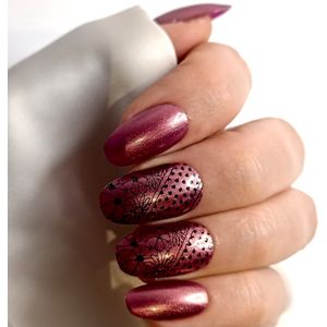 SD Press on Nails - B-53- Plaknagels met nagellijm - Medium Ronde Kunstnagels - Aurora Pink Roze - Set 20 Kunstnagels handgemaakt van gel polish - Cosplay - Accessoires - Gellak - Nagellak - Manicure - Nageltips