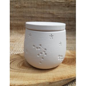 Mini Urn Koud Keramiek Sterren Wit