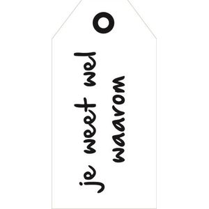 Luxe Bloemenkaartje - Cadeaukaartje - Label - Wenskaartje - Wit - Je Weet Wel Waarom - 20 Stuks - Met Boorgaatje