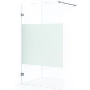 Diamond Inloopdouche | 120 cm Chroom Helder met matte strook Vaste wand