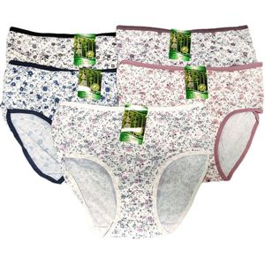 Damesslip - Bamboestof - Fijn bloemetje - 2 stuks - XL/XXL