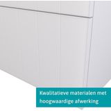 Modulo Slim Badkamermeubel met wastafel | 60 cm Mat wit Lamel front Keramiek 2 lades onder elkaar