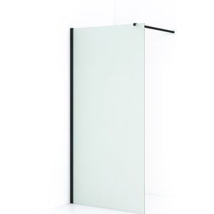 Diamond Inloopdouche | 90 cm Mat zwart Matglas Vaste wand