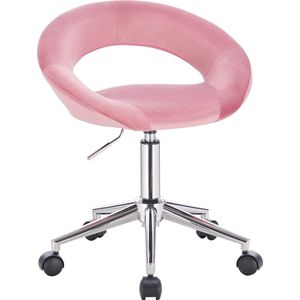 Polaza® Bureaustoel - Luxe bureaustoel - Bureaustoelen - Draaibaar - Verstelbaar - Velvet bekleding -  Roze