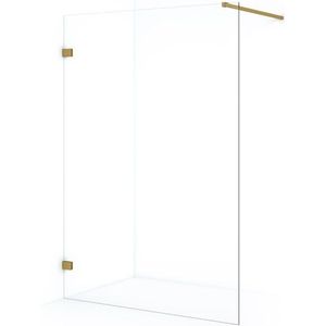Diamond Inloopdouche | 130 cm Goud Helder glas Vaste wand