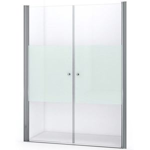 Zircon Comfort Douchedeur | 155 cm Chroom Helder met matte strook Pendeldeur