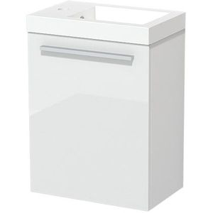 Modulo Pico Toiletmeubel met wastafel | 40 cm Hoogglans wit Vlak front Mineraalmarmer