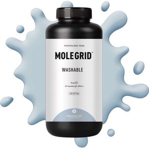 Hars / Resin MOLEGRID™ Water Washable - Grijs/Grey - 0.5 kg - Kexcelled LCD/UV