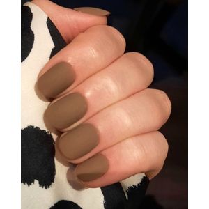 SD Press on Nails - B-75 - Plaknagels - Gelnagels - Handgemaakt - 20 stuks - Bruin - Matte - Kort Naturel - Korte Nagels - Accessoires - Nagelstudio - Nail Art - Nagellijm - Gellak - Nageltips - Nails at Home - Nagels